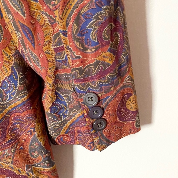 90s Vintage 70s Style Paisley Print Blazer Jacket - Picture 12 of 12
